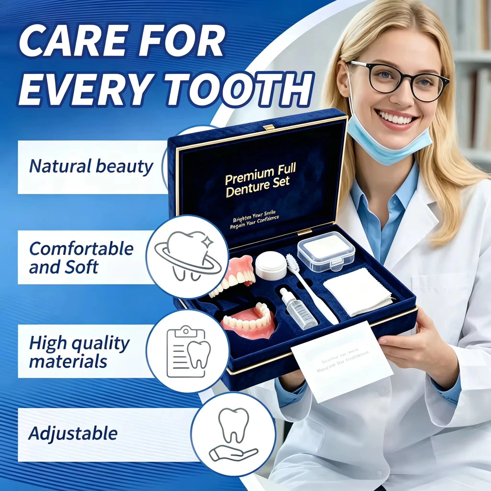 Daily Wear Cosmetic Denture Kit for Realistic Smile and Comfort Fit - 2