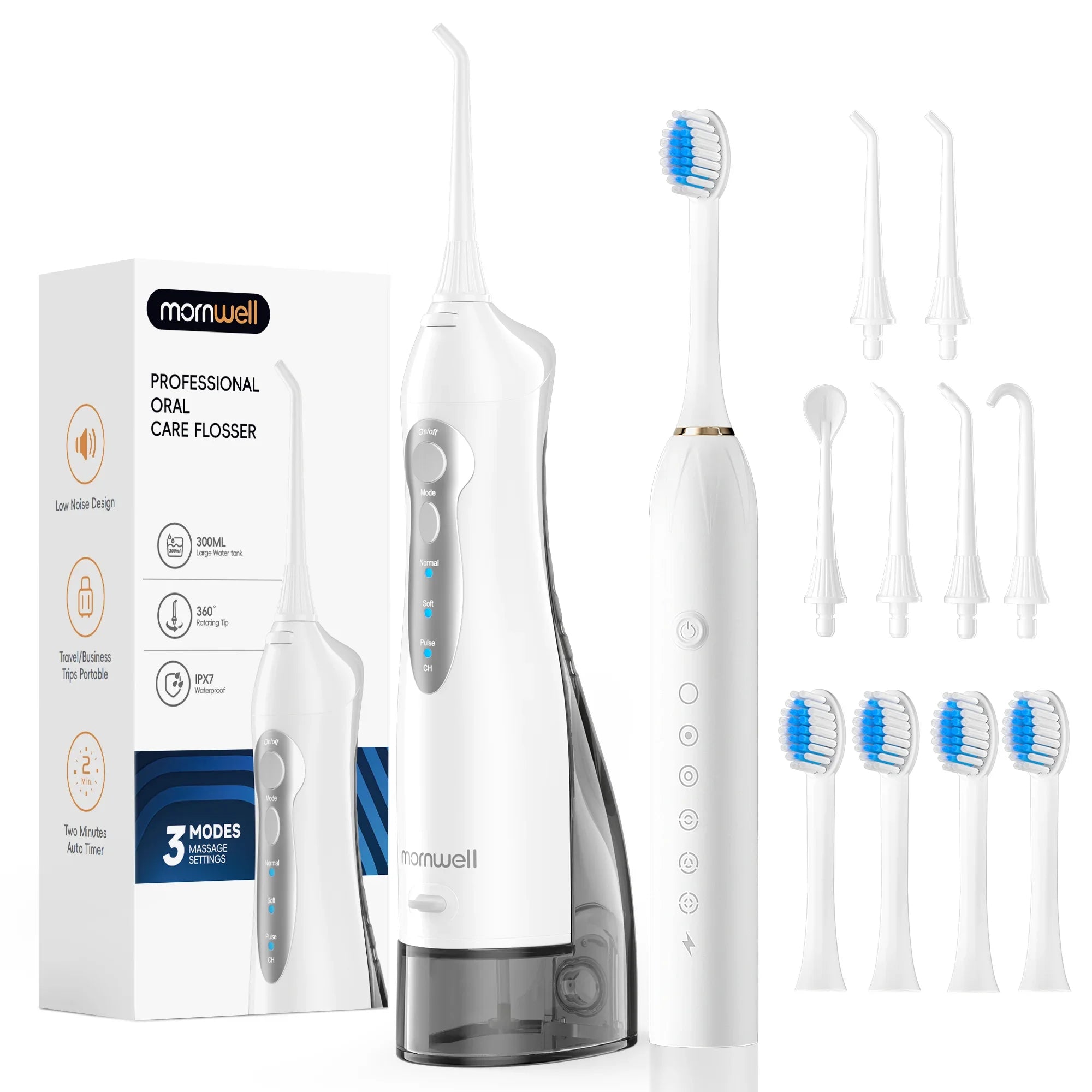 Bathroom oral care water flosser and electric toothbrush combo set - 25