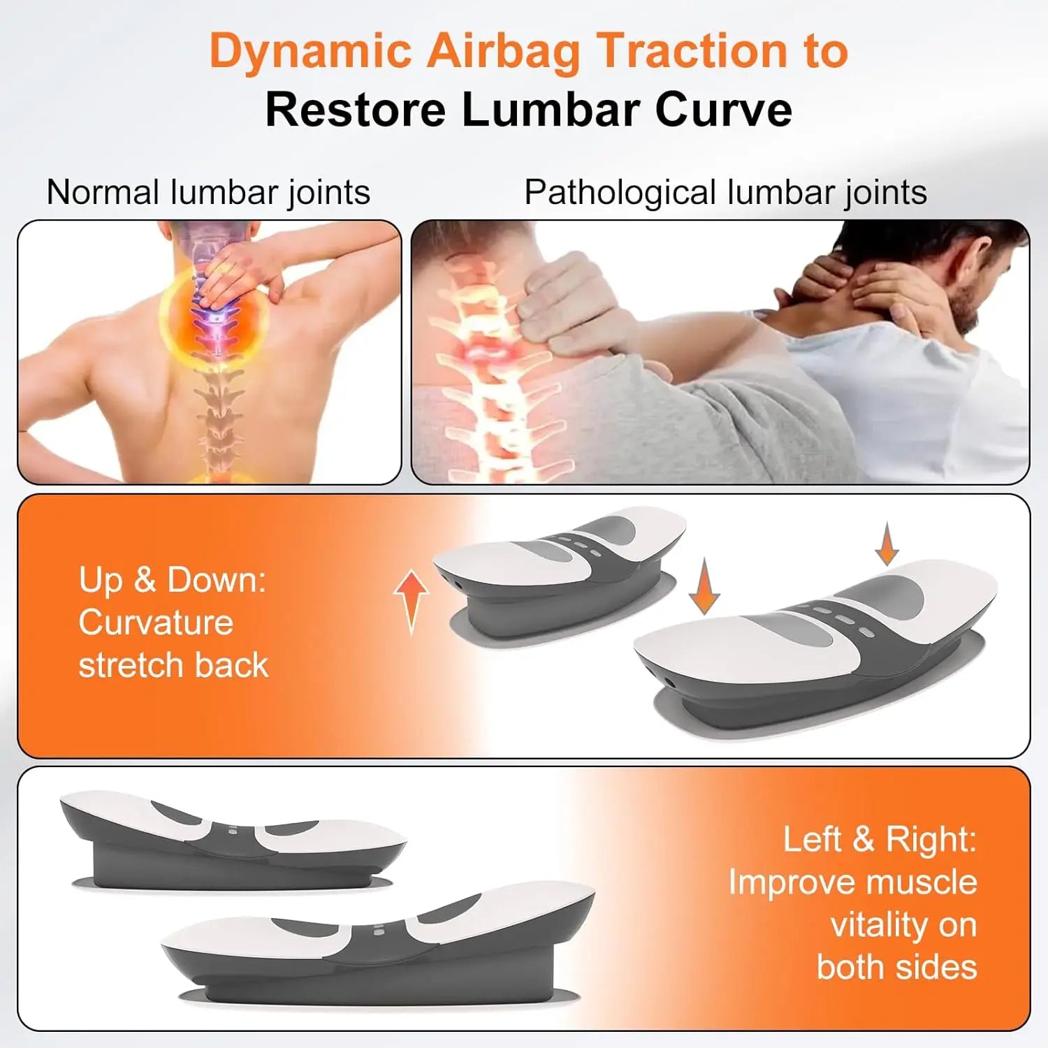 Home Office Electric Back Stretcher Lumbar Traction Support Device - 3