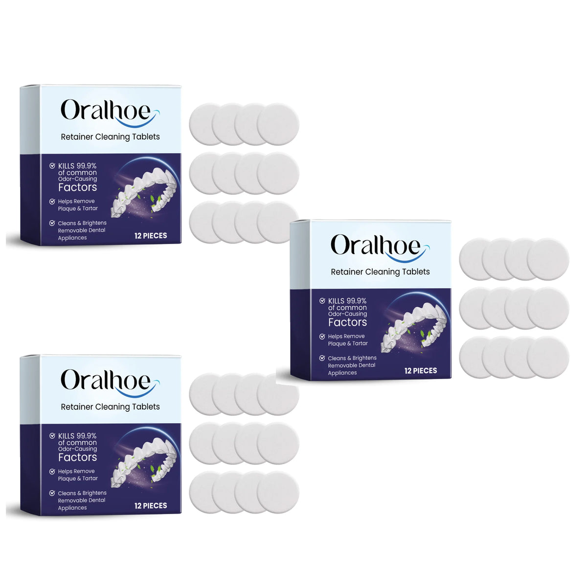 Daily Dental Care Denture Cleaning Tablets for Fresh Breath and Plaque Removal