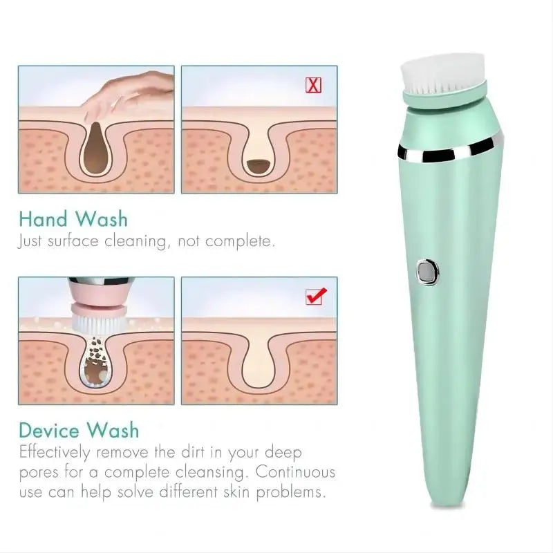Daily Skincare Rotating Facial Cleansing Brush for Deep Pore Exfoliation - 2