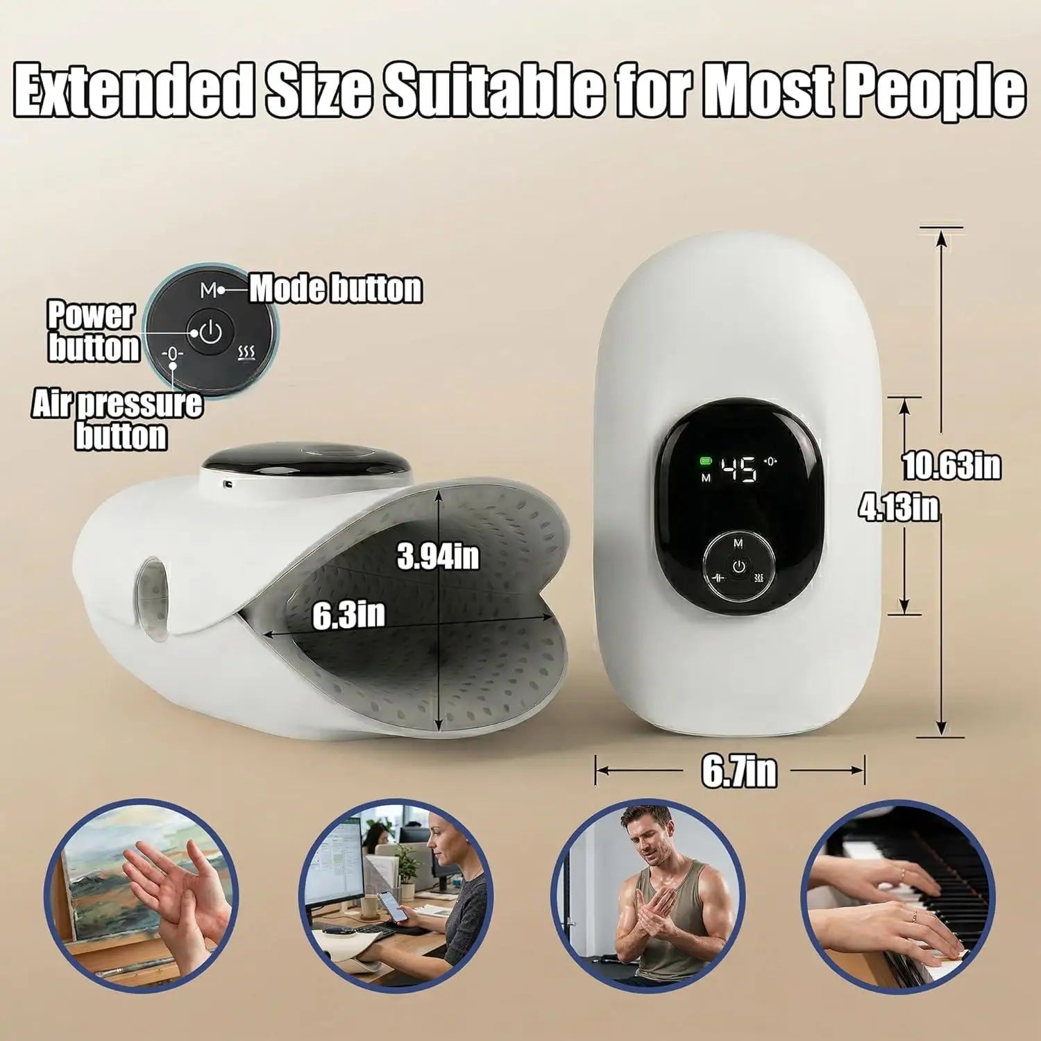 At Home Hand Massager Machine for Deep Palm Kneading and Finger Stretching - 5