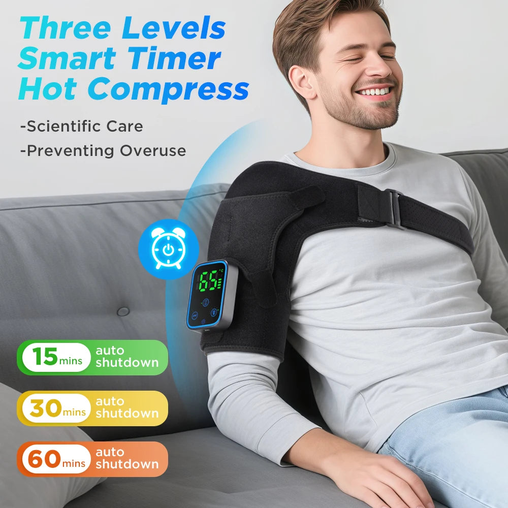 At home cordless shoulder heating massager with app control and vibration - 5