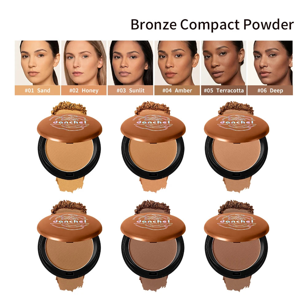 Daily Makeup Bronze Compact Powder for Flawless Matte Finish Coverage