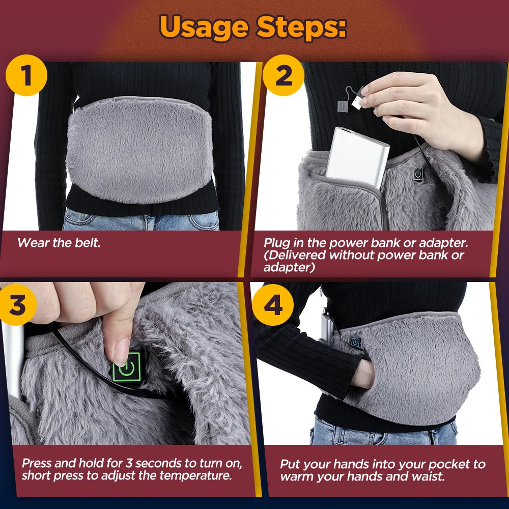 Winter Cold Relief Electric Heating Belt and Abdomen Hand Warmer - 26