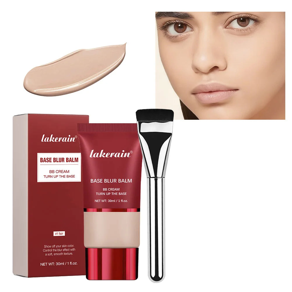 Daily Makeup Blur Base Balm and Dual Brush Set for Smooth Finish - 24