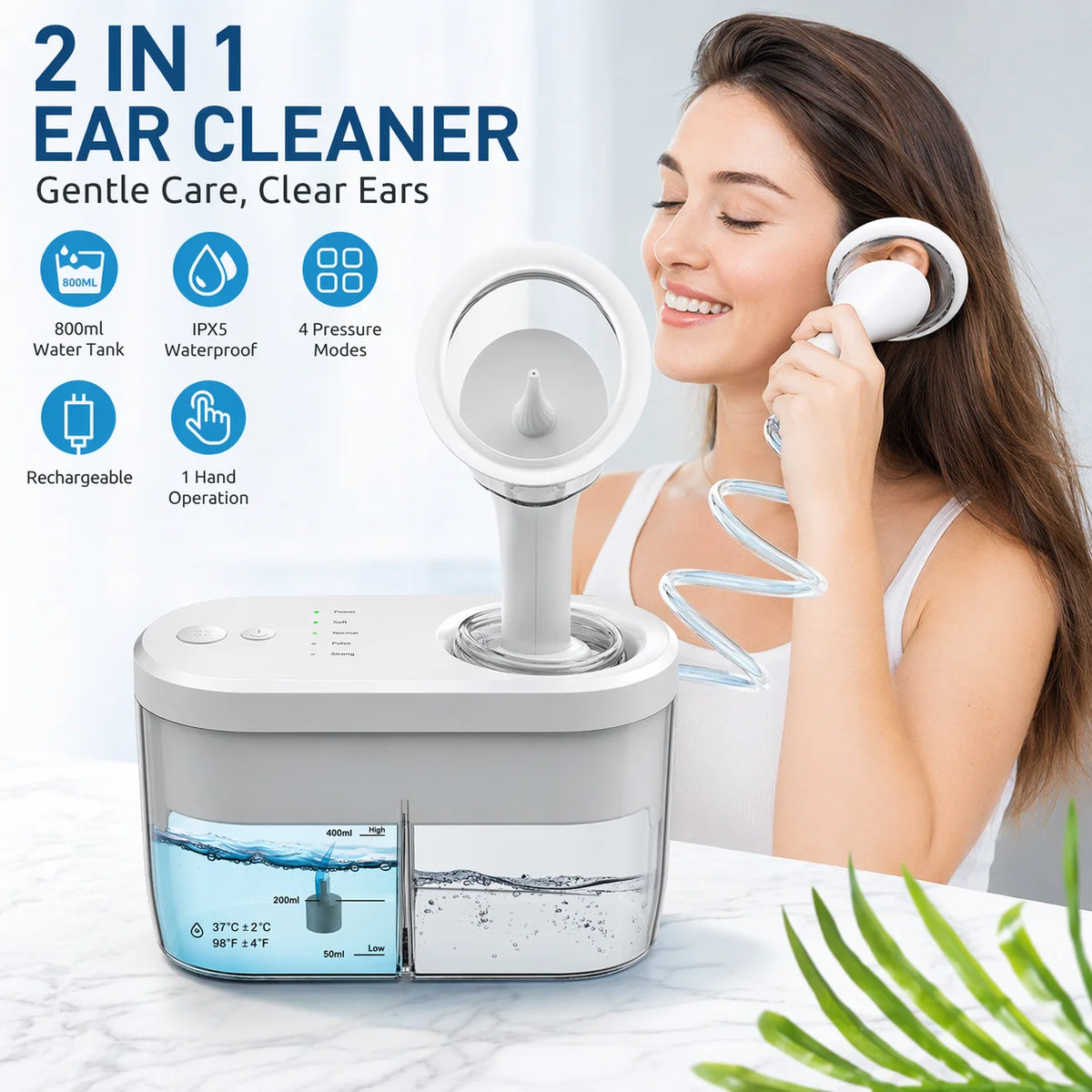 Home Electric Ear Wax Cleaner and Washer Kit for Soft Daily Care