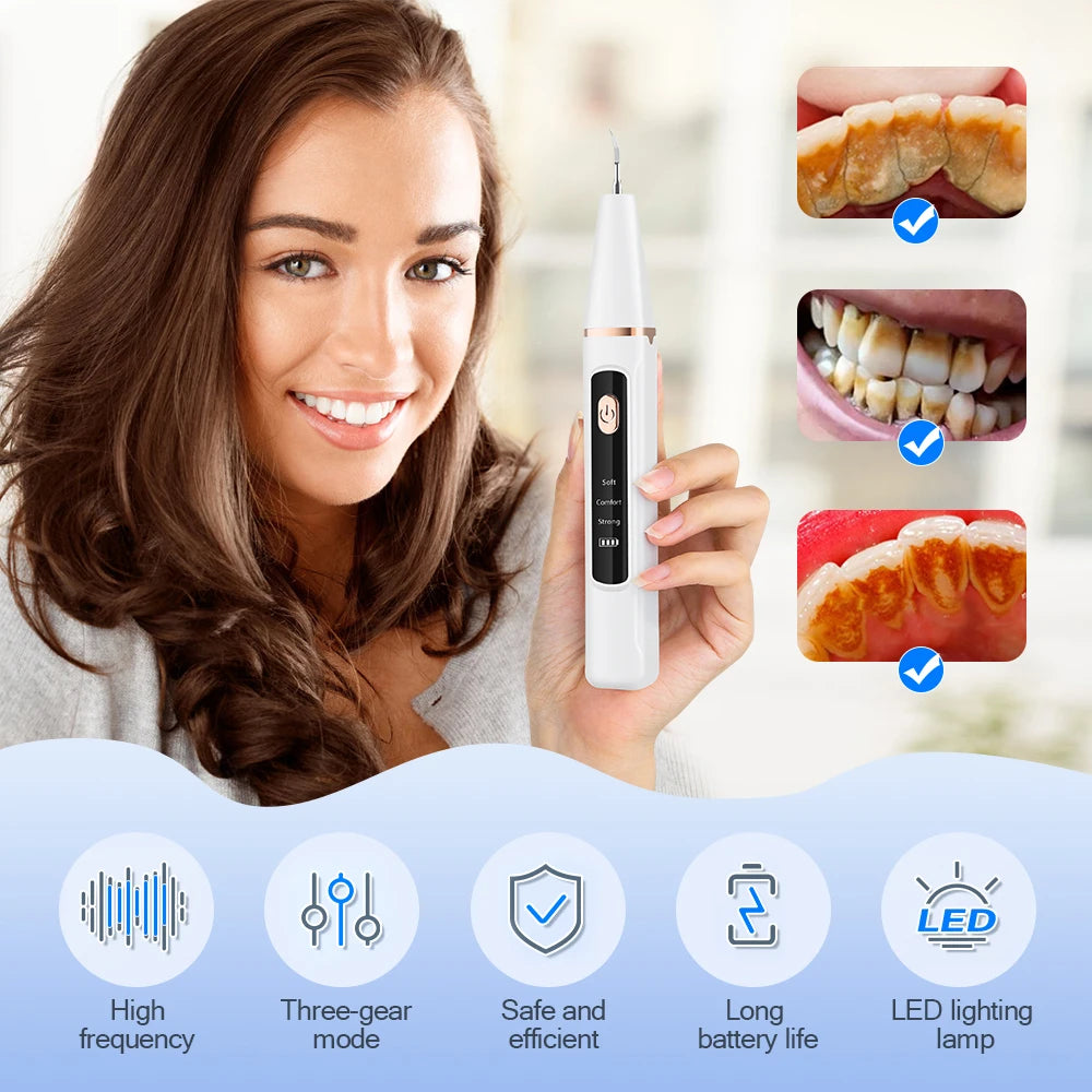 Bathroom Dental Scaler Electric Tooth Cleaner for Tartar Plaque Removal - 2