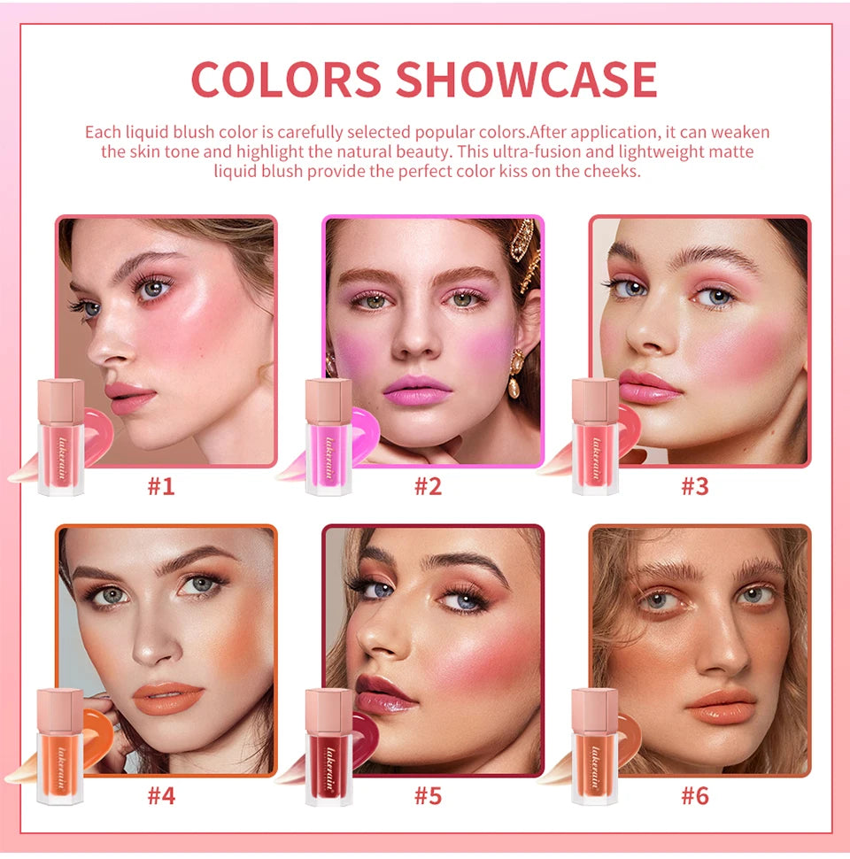 Daily Makeup Liquid Blush Long Lasting Waterproof Matte Velvet Formula
