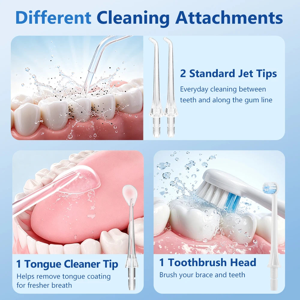 Bathroom Oral Care Electric Water Flosser with 4 Modes and 300ml Tank - 12