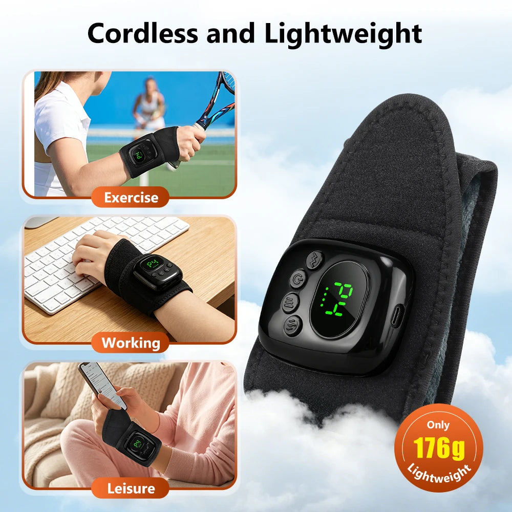 At home Cordless Wrist Massager with heat therapy and air compression