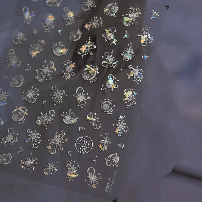 Christmas party nail art decor winter sticker for holiday manicure styling