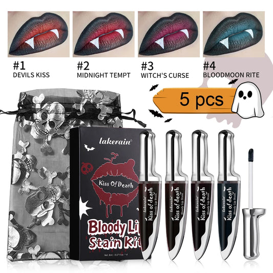 Halloween Party Bloody Lip Stain for a Realistic Vampire Makeup Look