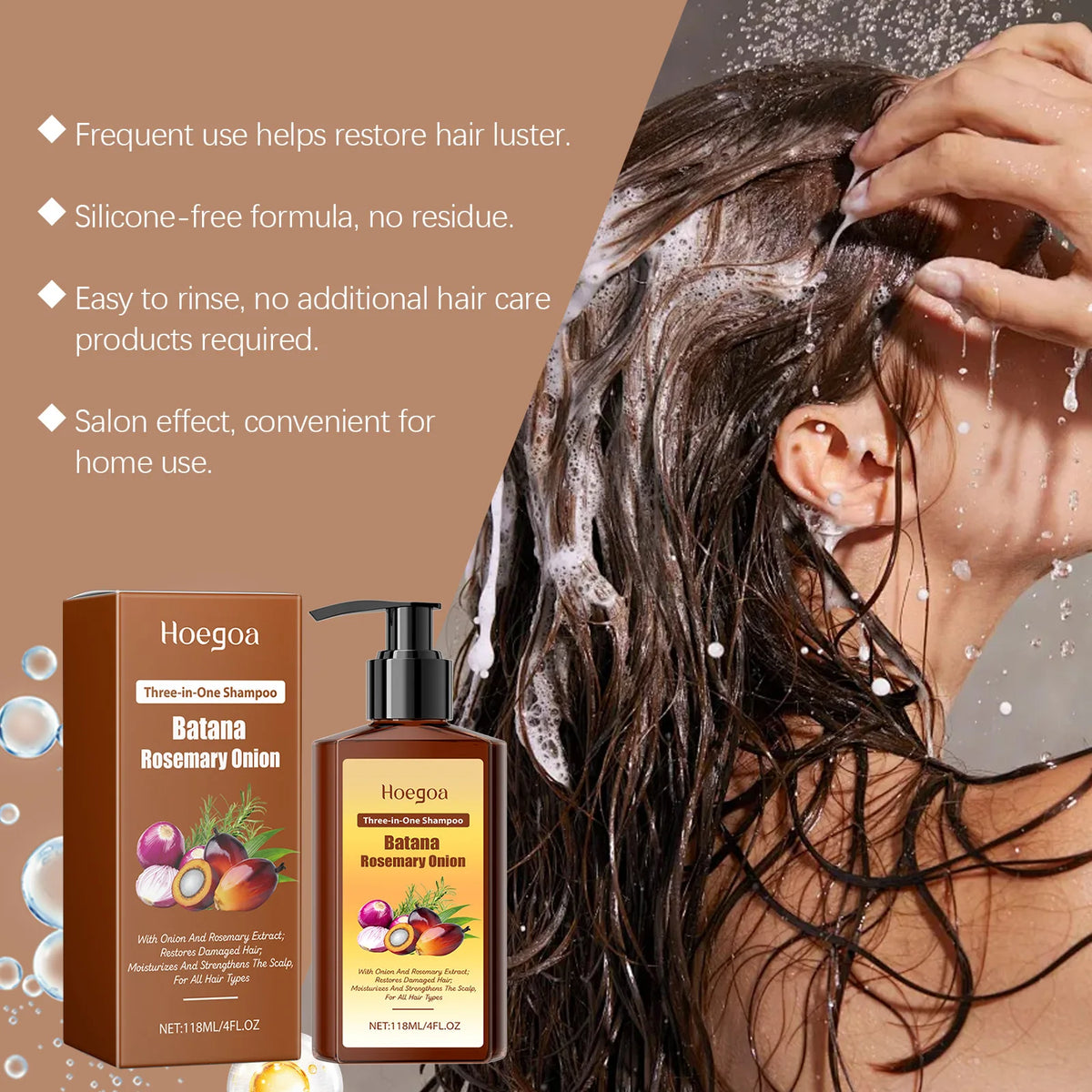 Daily Shower Batana Rosemary Shampoo for Hair Growth and Scalp Care