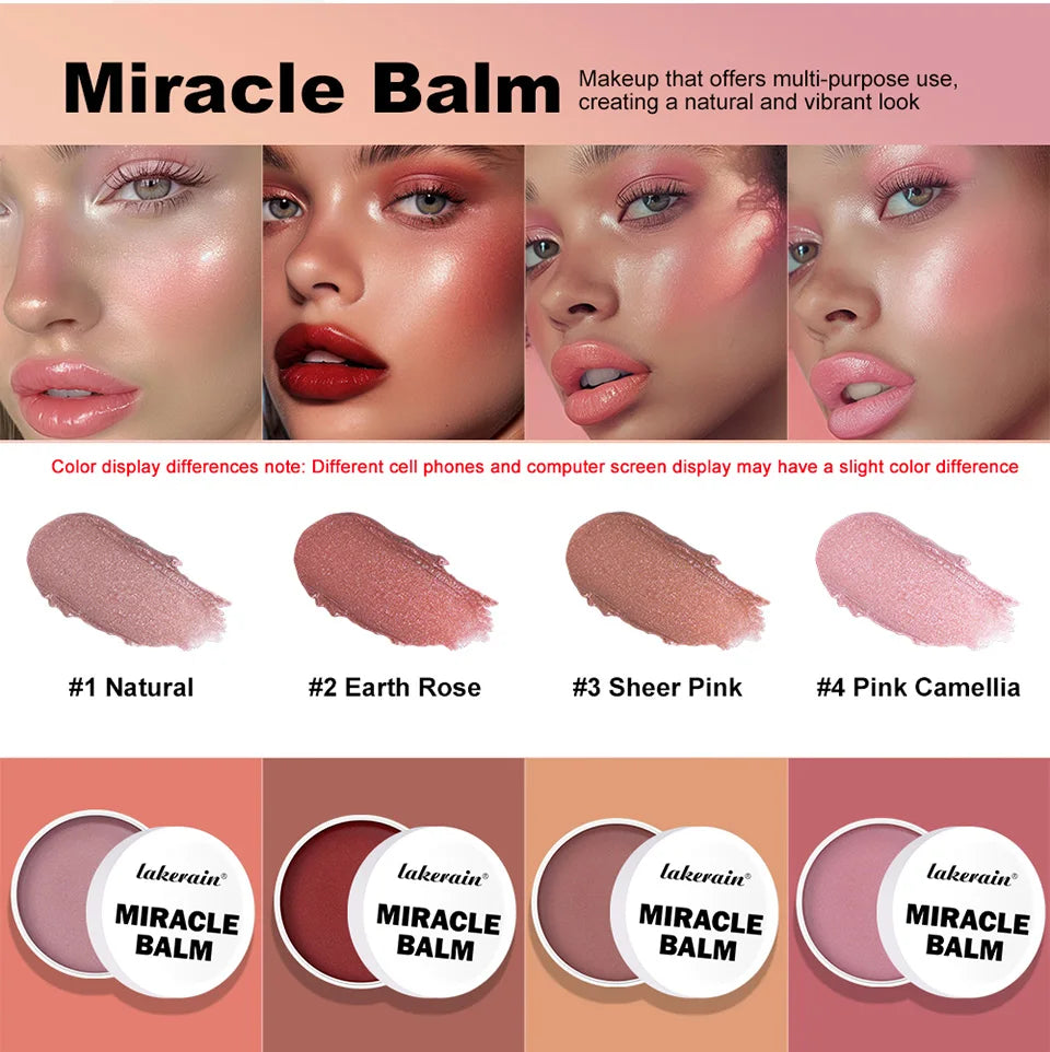 Daily Makeup Miracle Balm Multi Purpose Cream Blush And Lipstick Tint