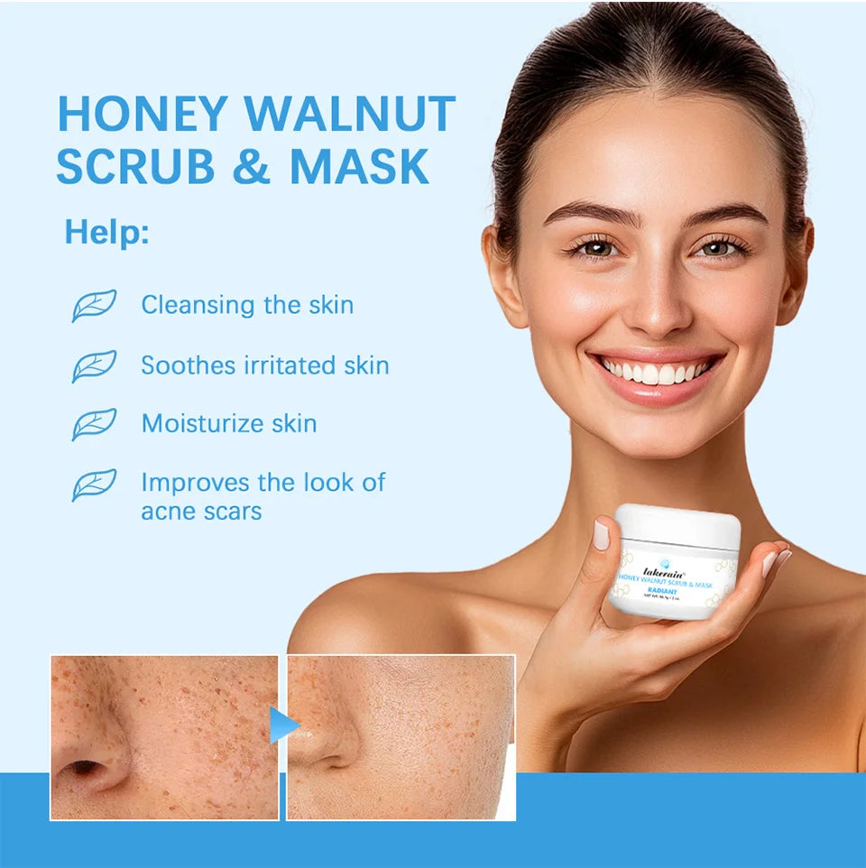 Daily Skincare Honey Walnut Scrub and Mask for Smooth and Radiant Skin
