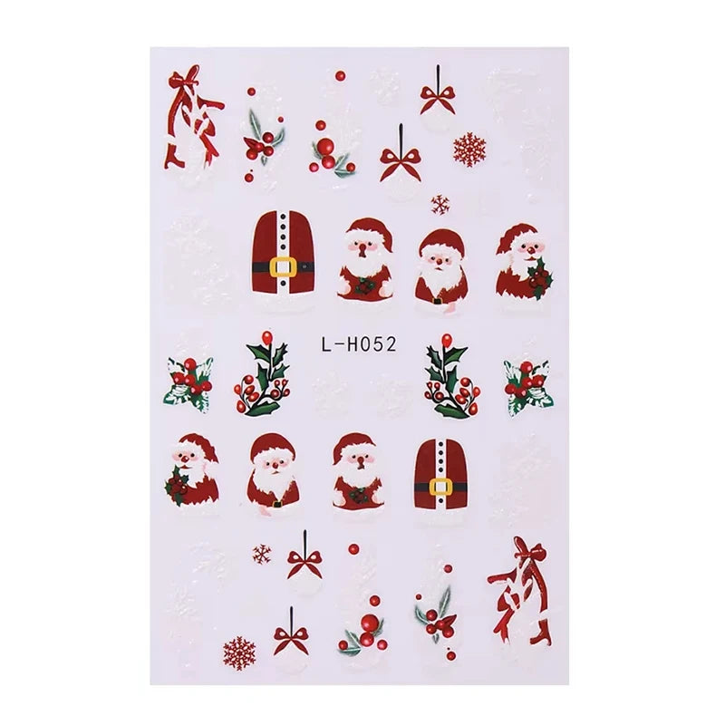 Christmas party nail art decor winter sticker for holiday manicure styling