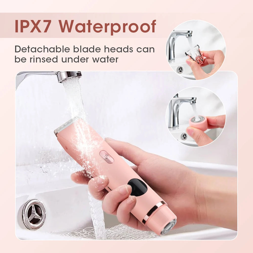 Bathroom Dual Heads Electric Shaver for Women Body Hair Removal Trimmer