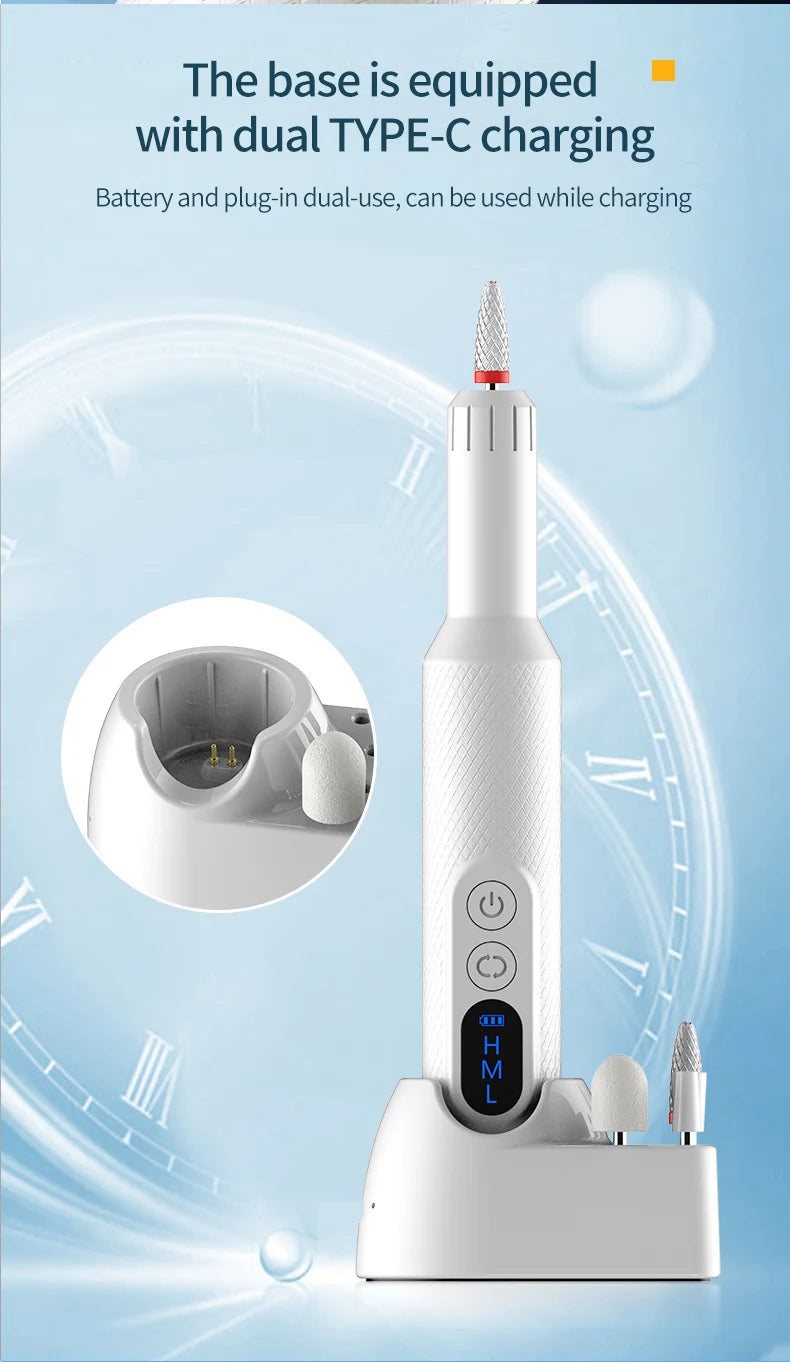 Salon Manicure Electric Nail File Machine for Easy At Home Gel Filing - 14