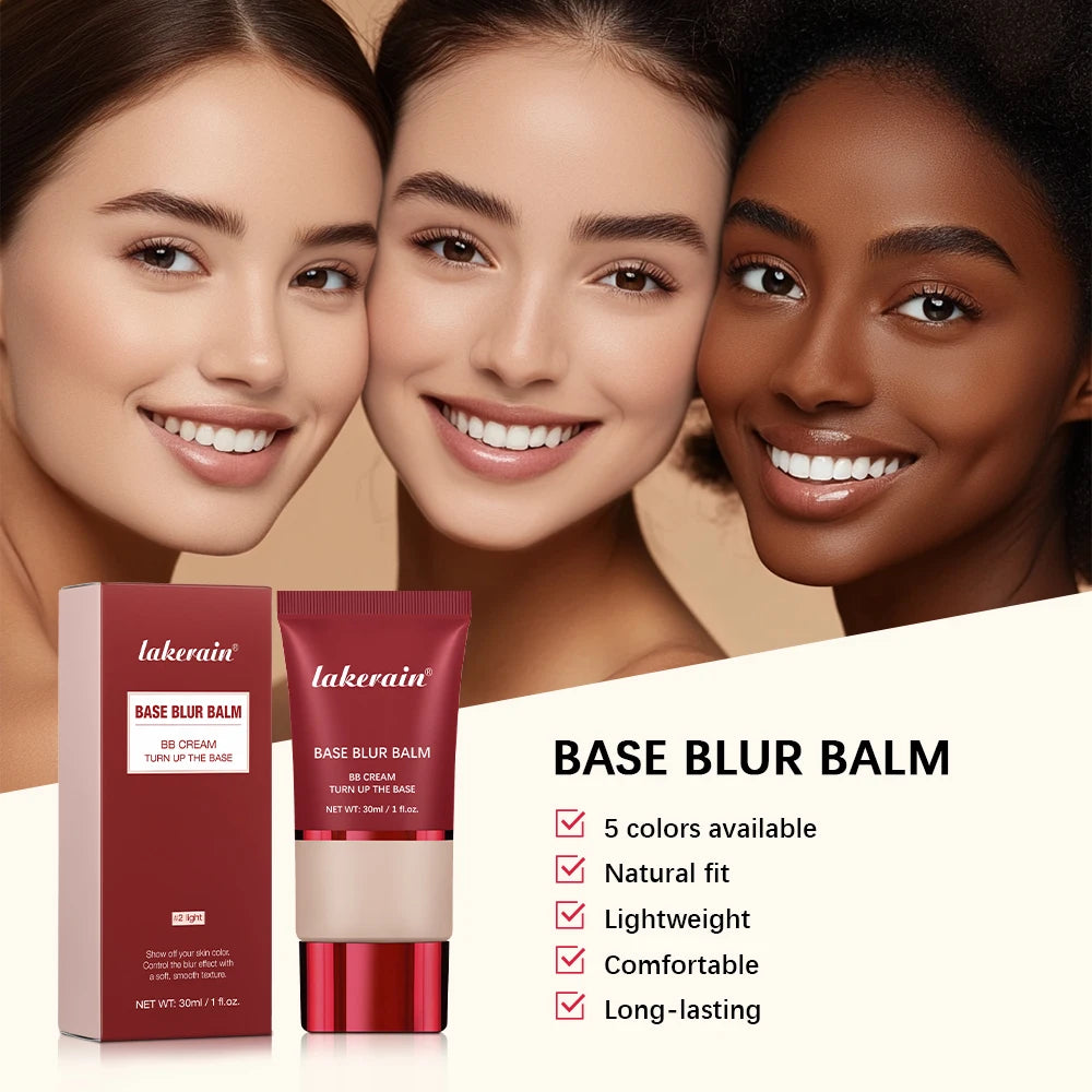 Daily Makeup Blur Base Balm and Dual Brush Set for Smooth Finish - 4