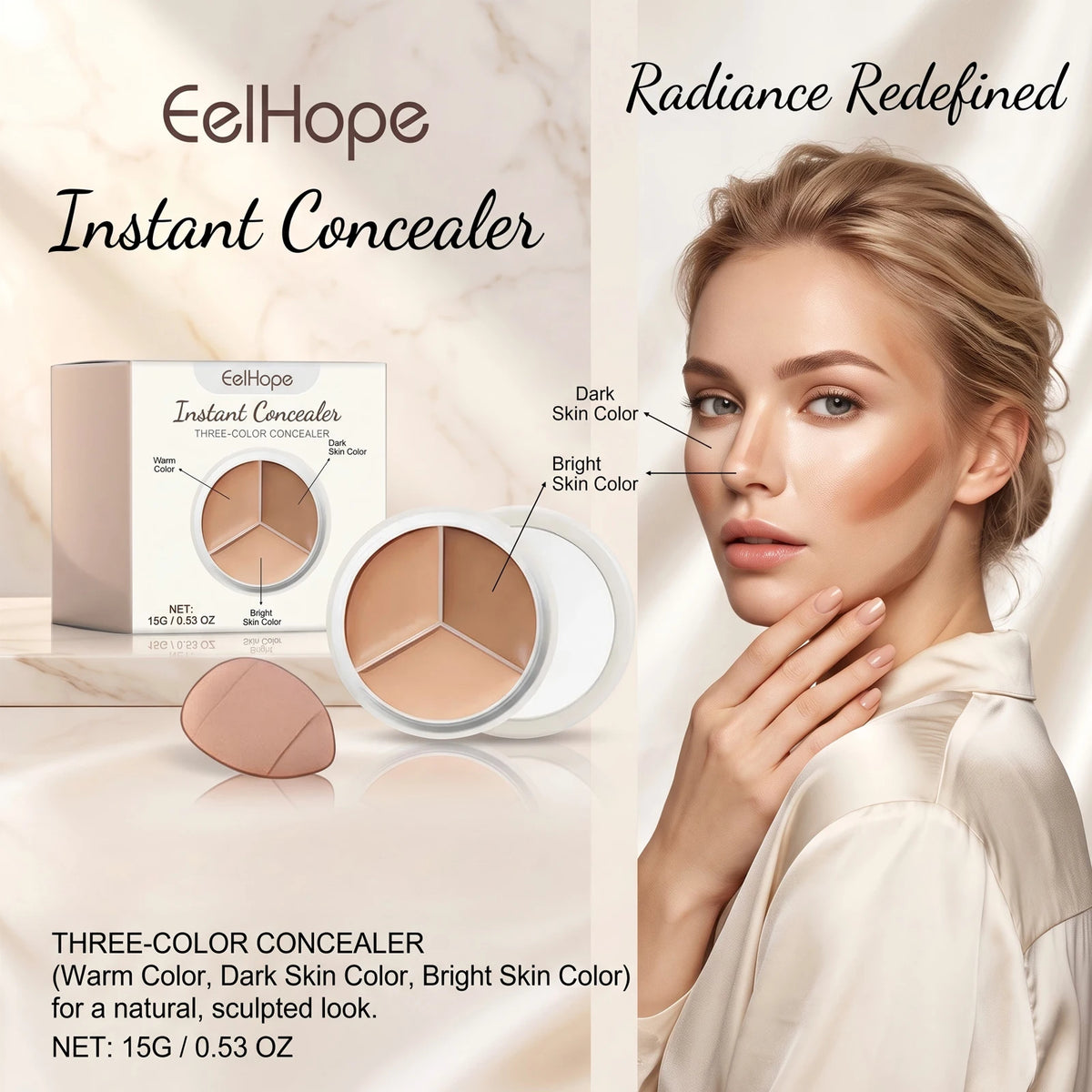 Daily Makeup Face Cream Concealer Palette for Flawless Coverage