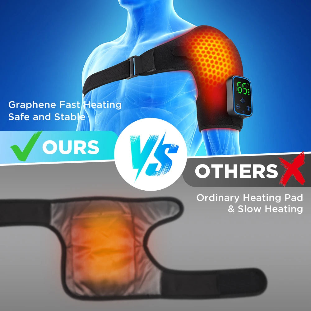 At home cordless shoulder heating massager with app control and vibration - 9
