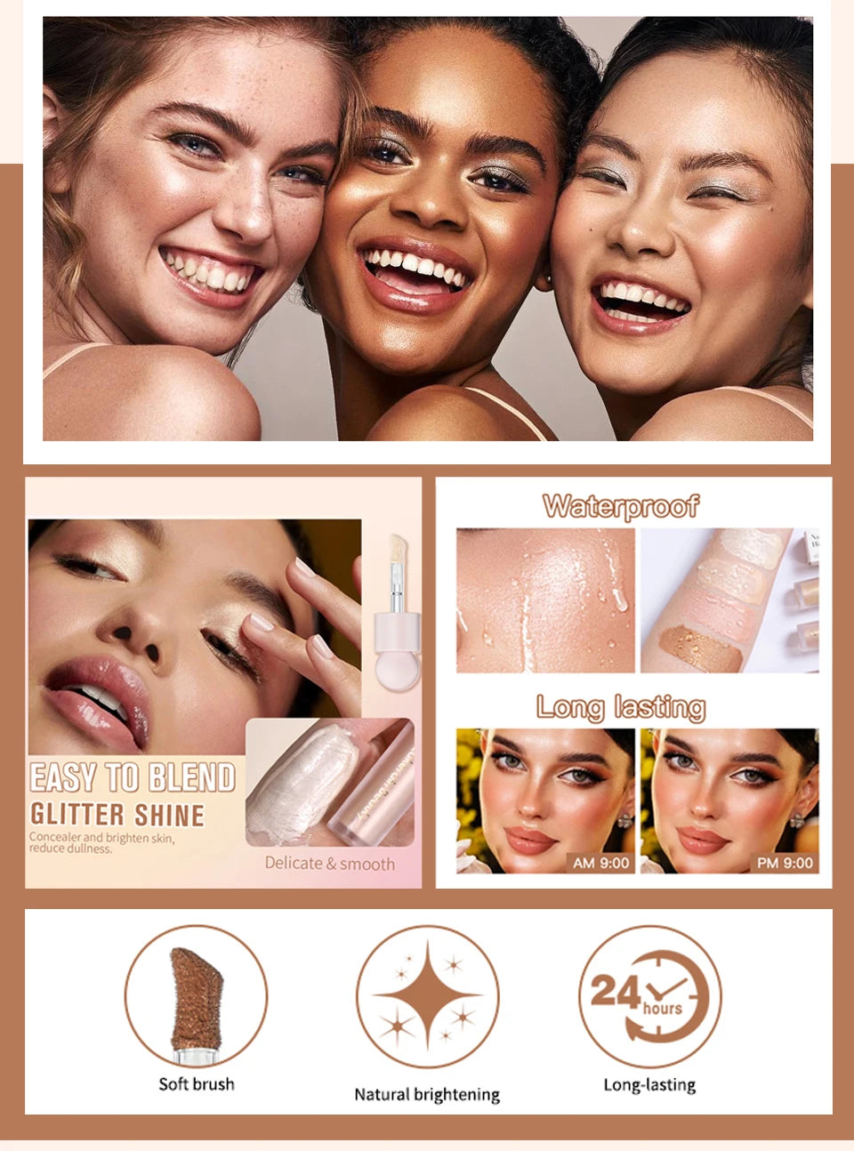 Daily Makeup Natural Light Liquid Highlighter for Radiant Glow
