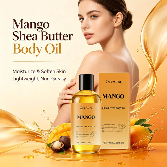 Dry Skin Mango Shea Butter Body Oil for Deep Moisture and Smooth Skin