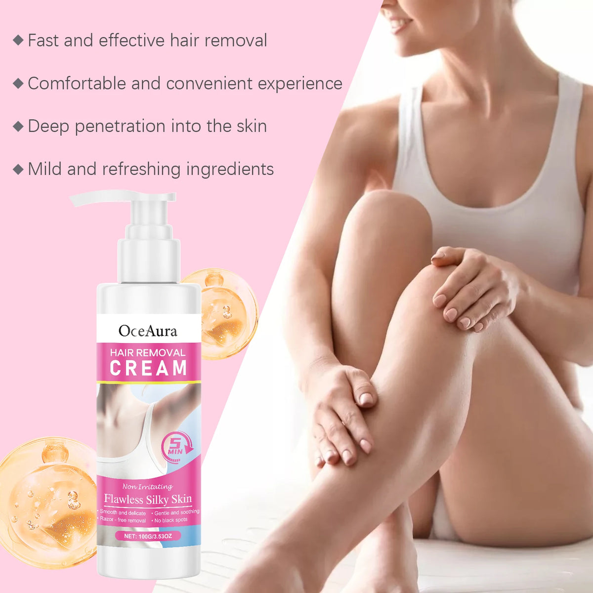 Smooth Skin Hair Removal Cream for Painless and Easy Body Grooming