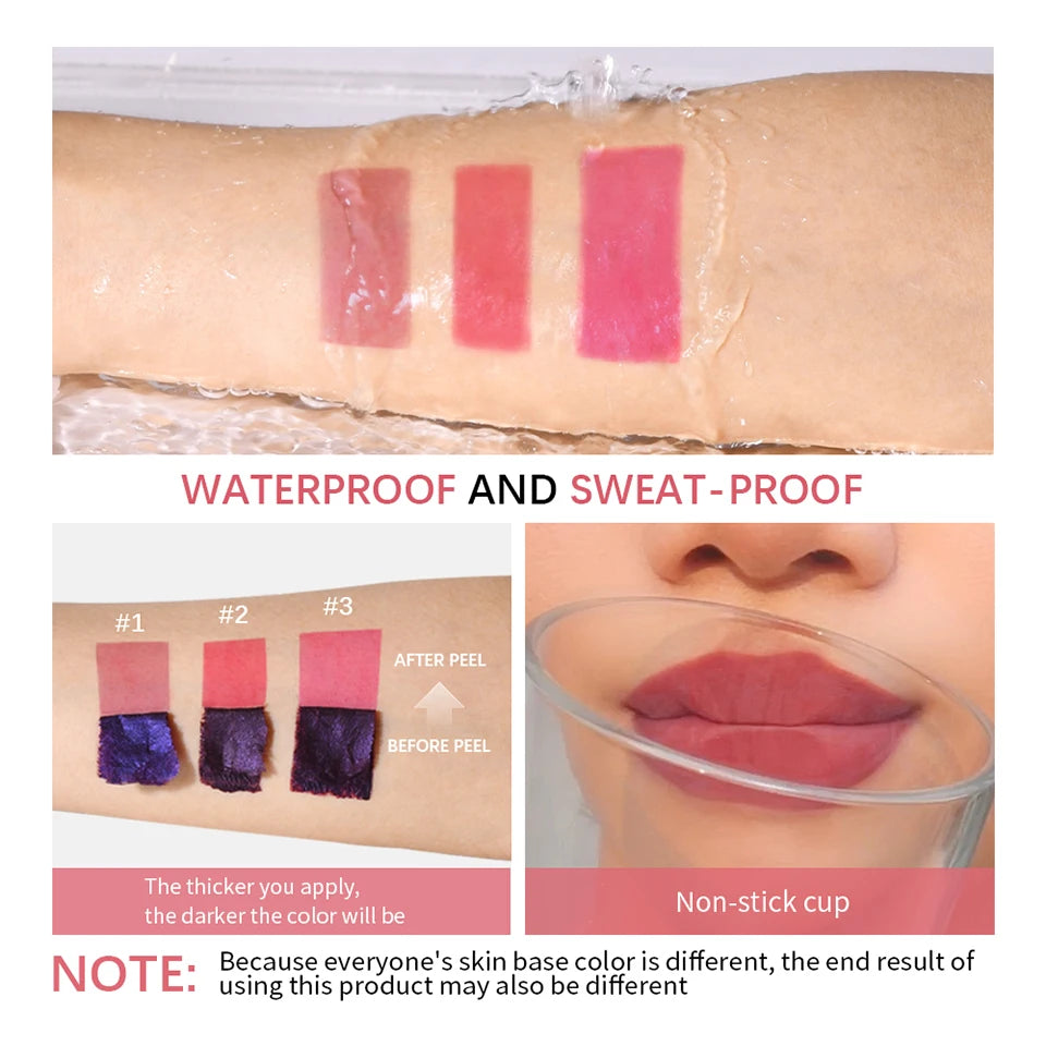 Daily Makeup Peel Off Lip Stain Set Long Lasting Waterproof Tint