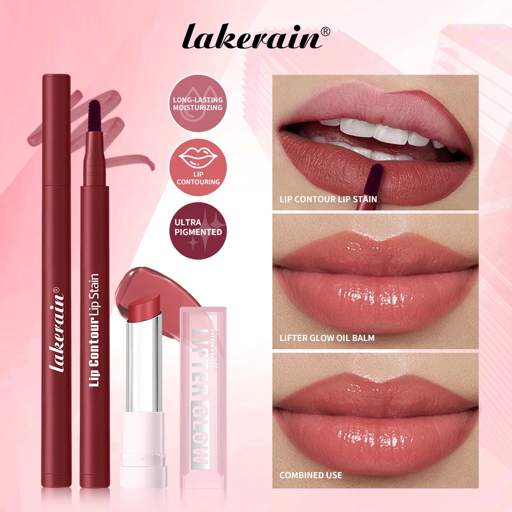 Daily Makeup Lip Liner Pencil and Moisturizing Balm Kit for Natural Look - 1