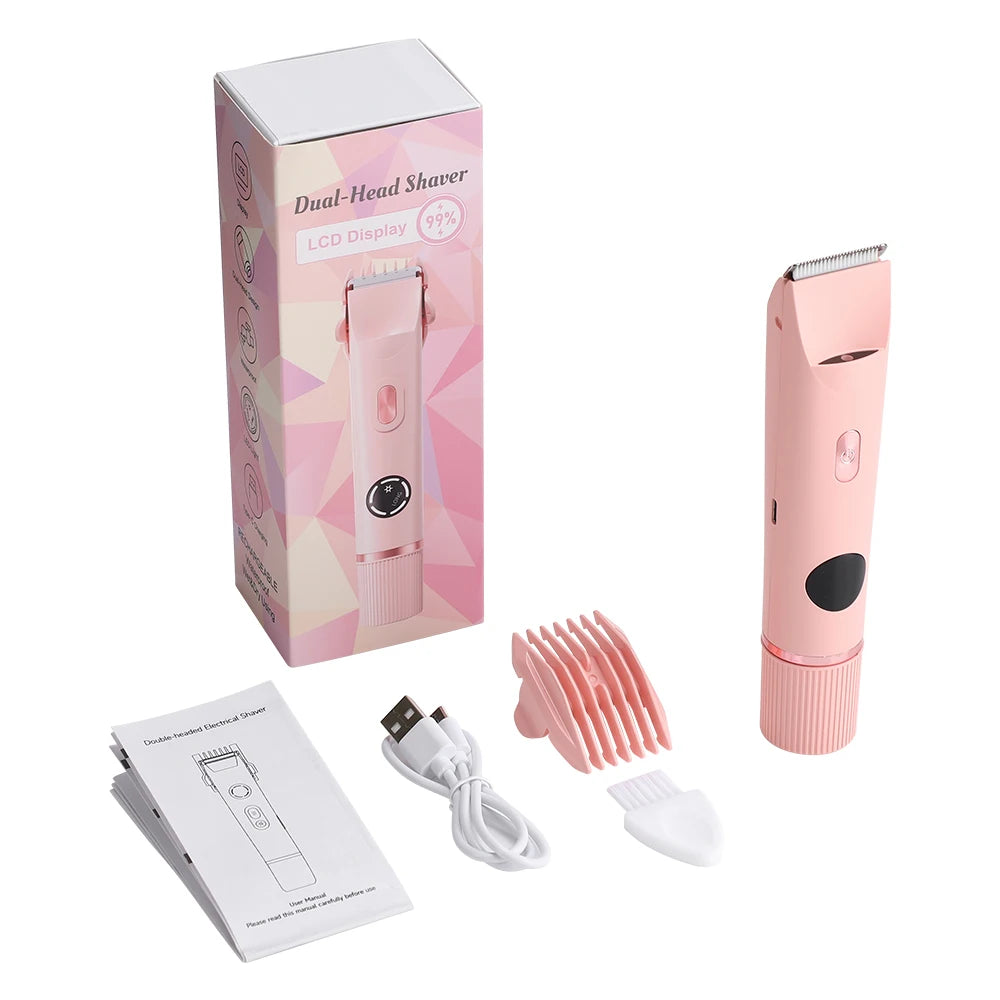 Bathroom Dual Heads Electric Shaver for Women Body Hair Removal Trimmer