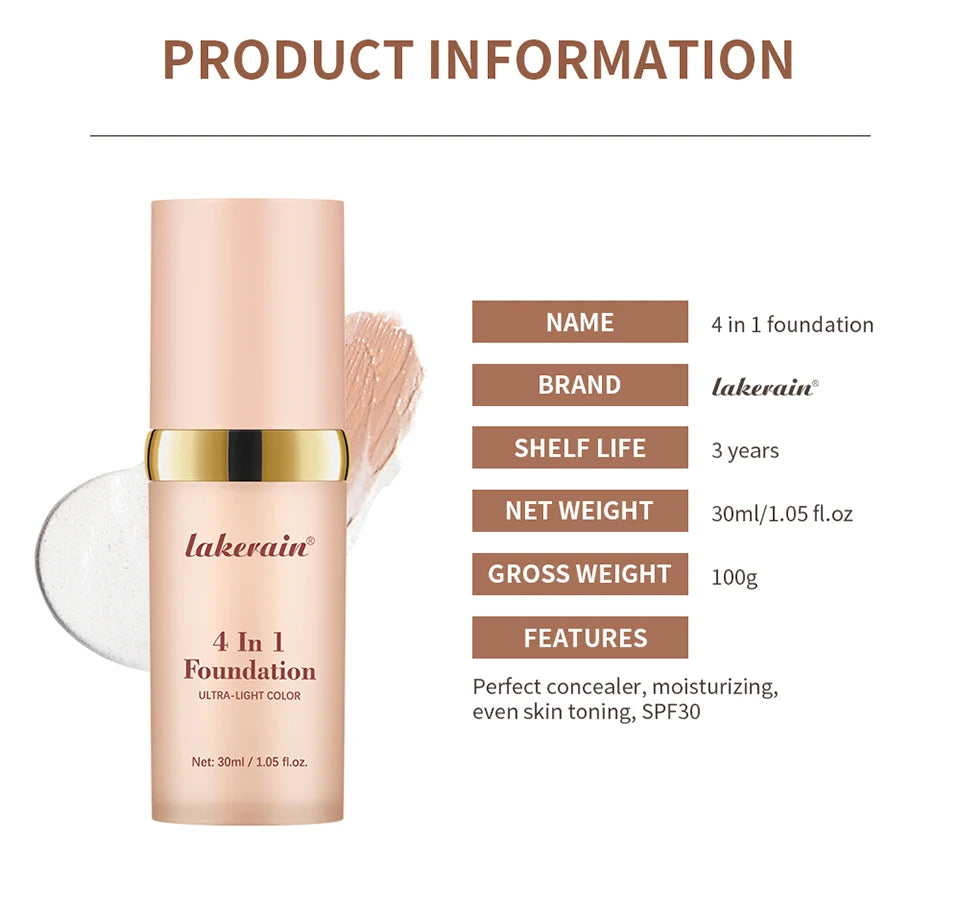 Travel Color Changing Foundation with SPF 30 Sun Protection