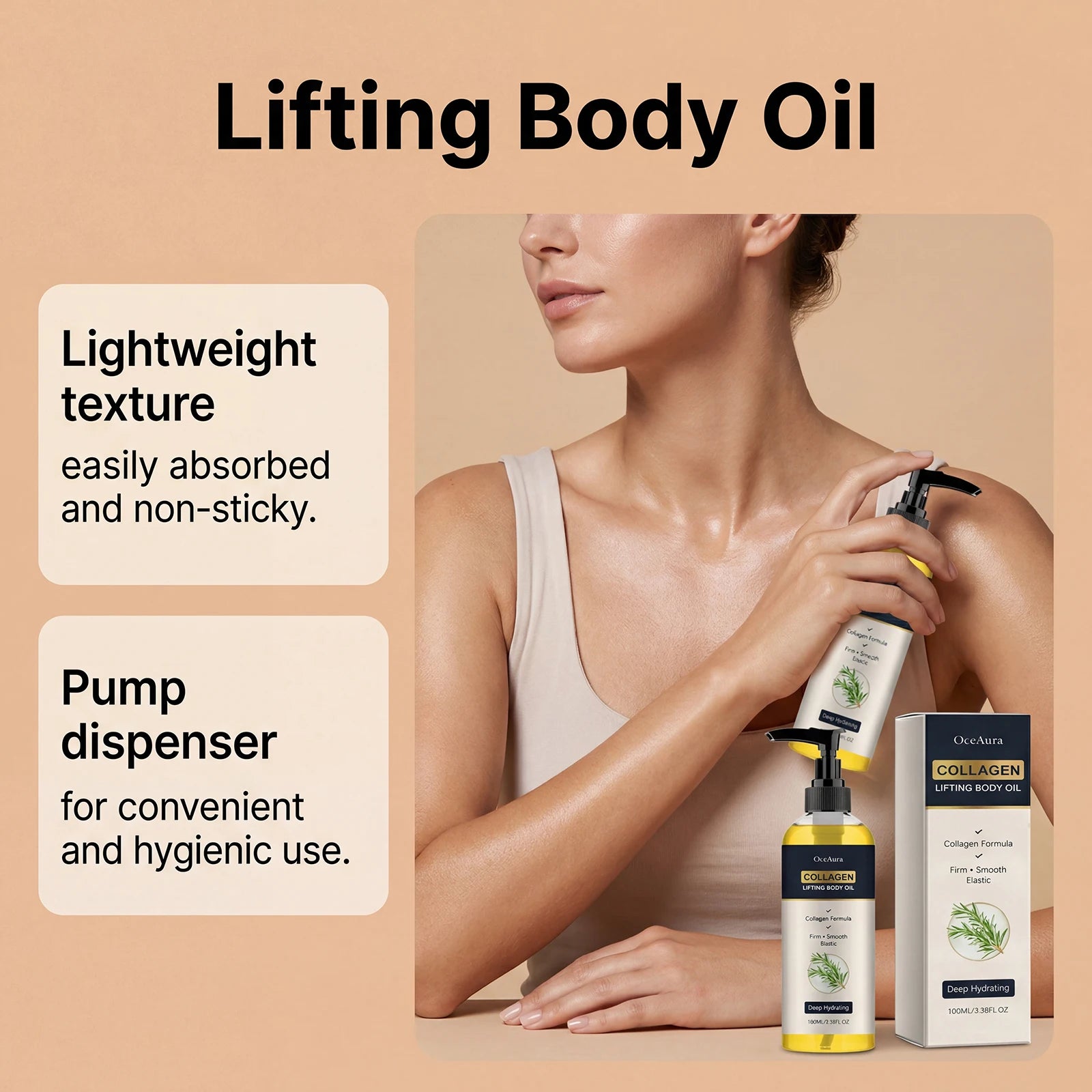 Dry Skin Body Care Collagen Lifting Body Oil for Deep Hydration & Firming - 12