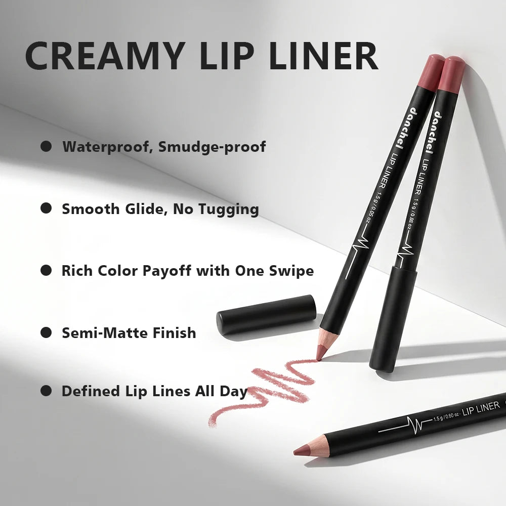Daily Makeup Lip Liner Pencil Set for Long Lasting Waterproof Definition - 4