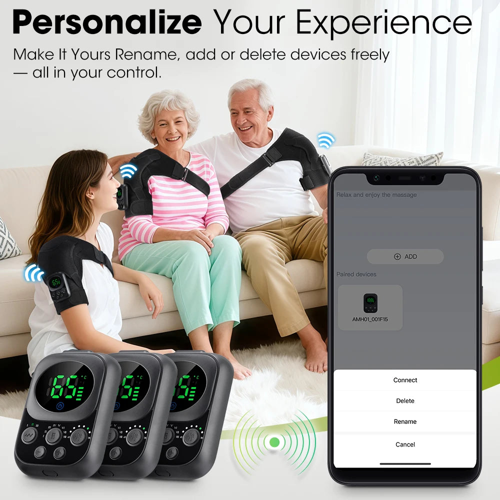 At home cordless shoulder heating massager with app control and vibration - 28