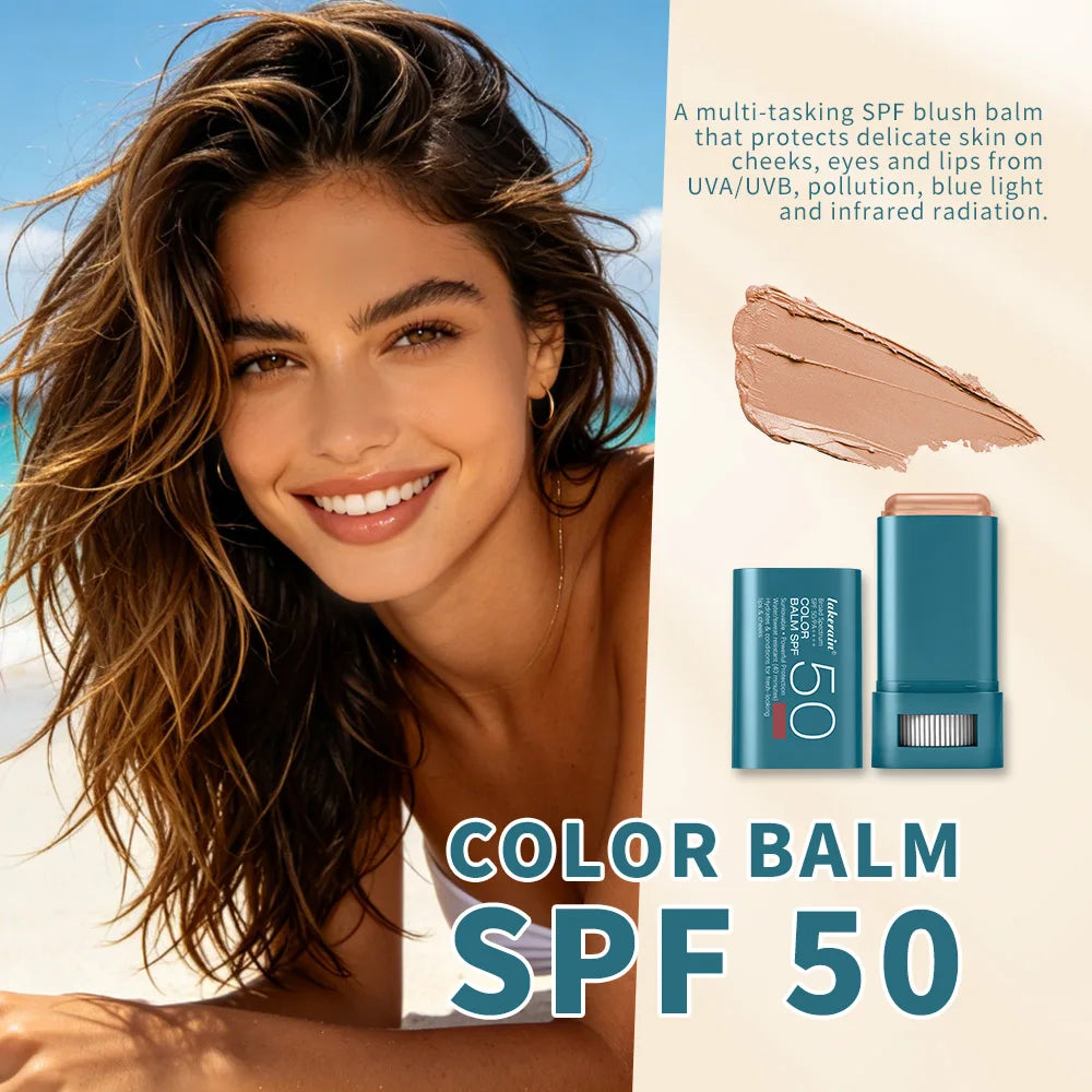 Outdoor Makeup SPF 50 Blush Balm Stick for Sun Protection and Color - 2