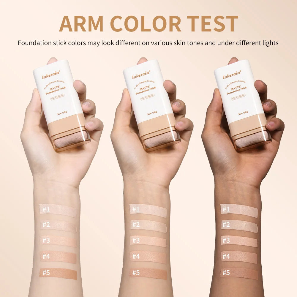 Travel makeup routine Matte Foundation Stick for smooth coverage
