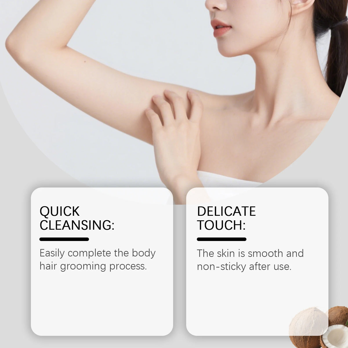 Smooth skin body hair removal spray for arms and legs