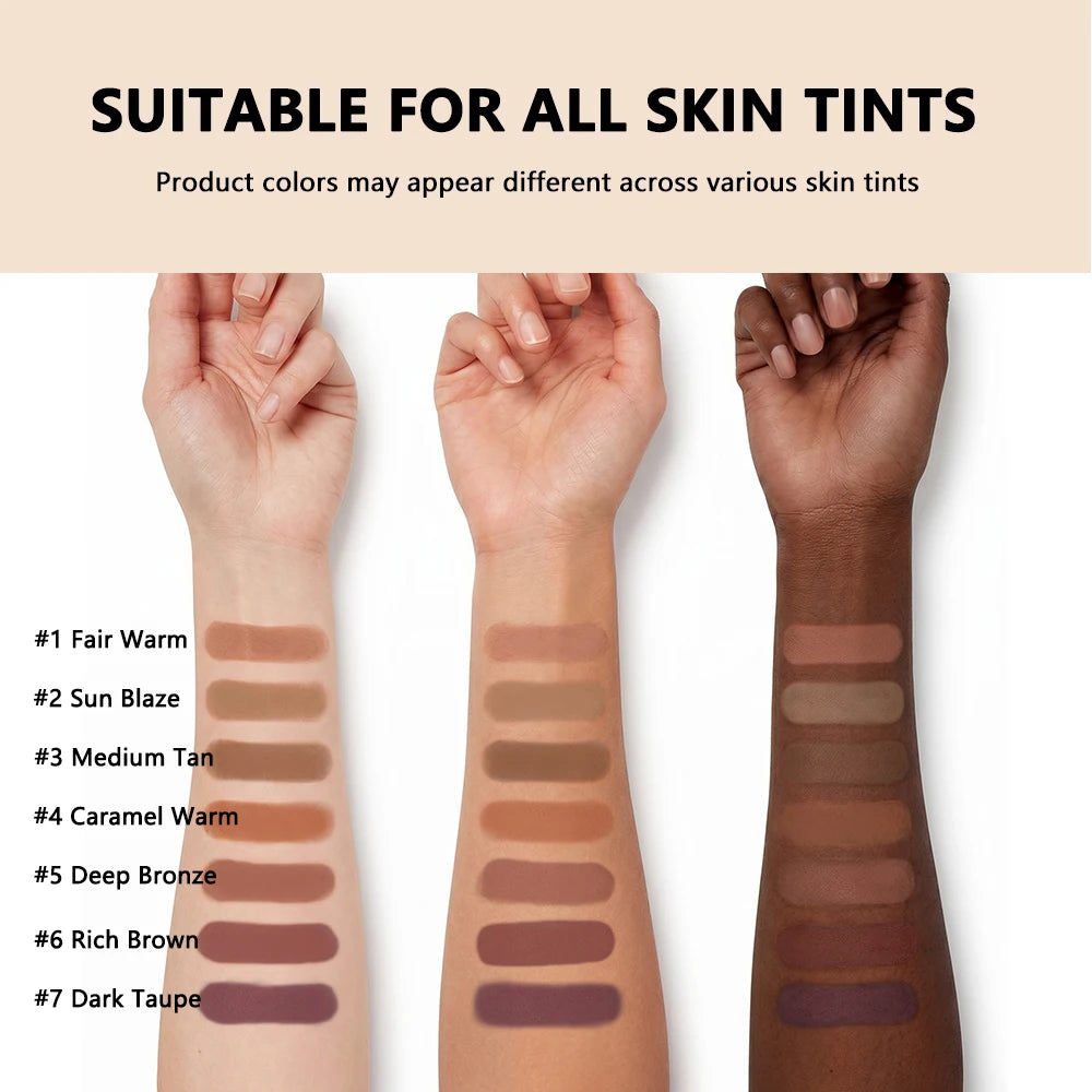 Daily Makeup Pressed Bronzer Powder for Natural Matte Sculpted Contours