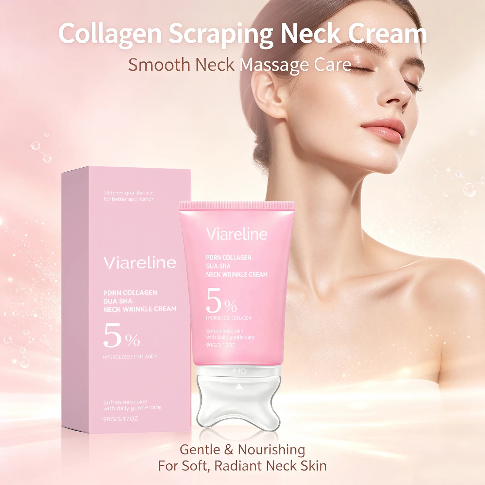 Neck Firming Collagen Neck Cream with Gua Sha Massager for Smooth Skin - 3