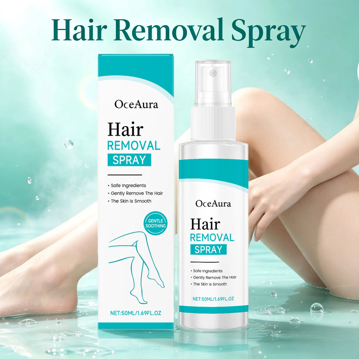 Smooth skin body hair removal spray for arms and legs