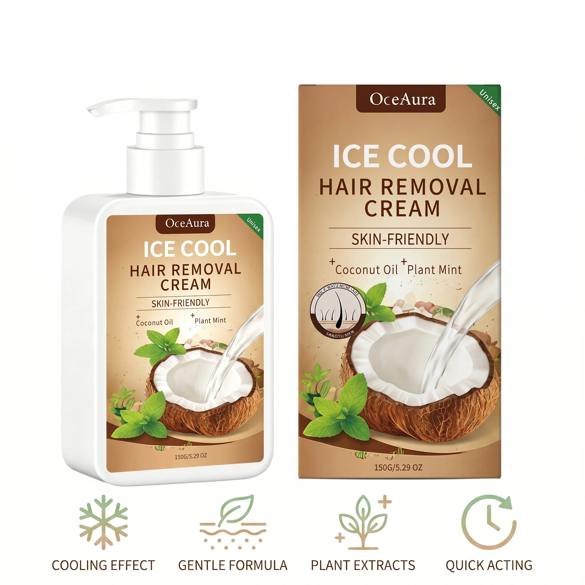 Smooth Skin Ice Cool Hair Removal Cream for Painless Depilation Care - 1