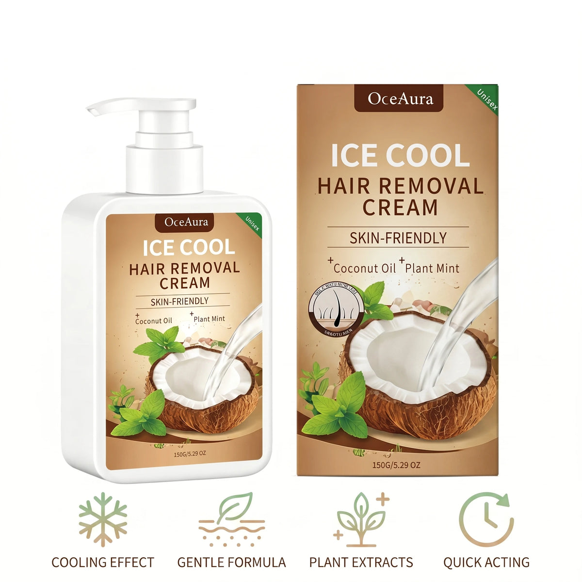 Smooth Skin Ice Cool Hair Removal Cream for Painless Depilation Care