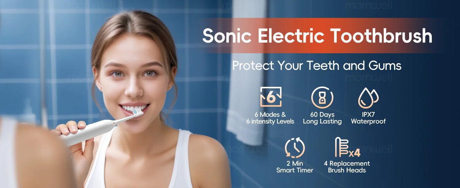 Bathroom Oral Care Mornwell Water Flosser And Electric Toothbrush Kit - 14