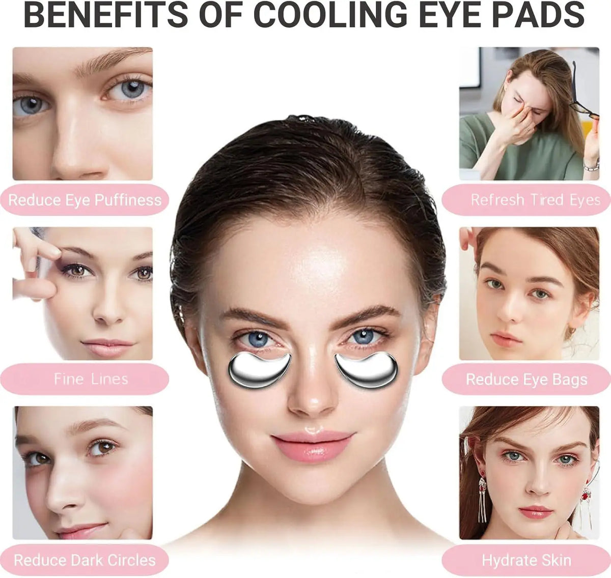 Home skincare cooling eye pads for puffy eyes relief and relaxation