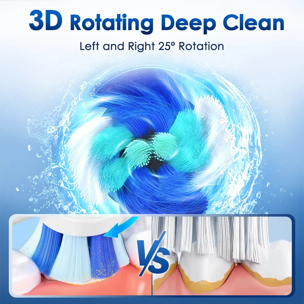 Daily bathroom routine electric toothbrush for a deeper clean