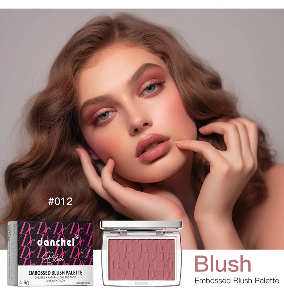 Daily Makeup Embossed Blush Palette with Natural Color Rendering and Glow