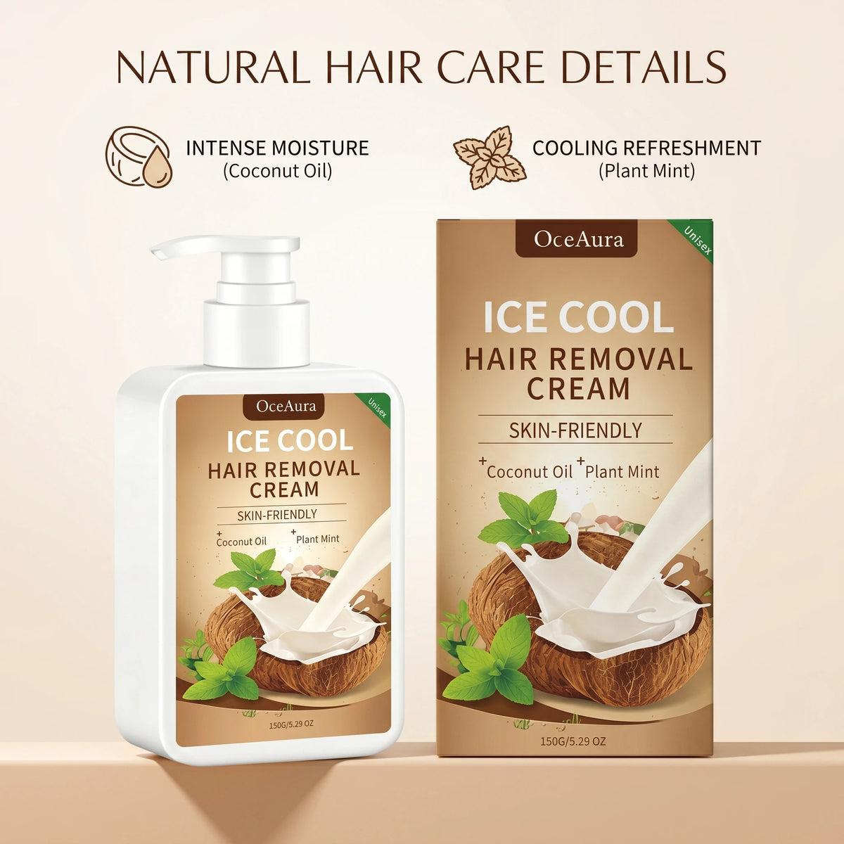 Smooth Skin Ice Cool Hair Removal Cream for Painless Depilation Care