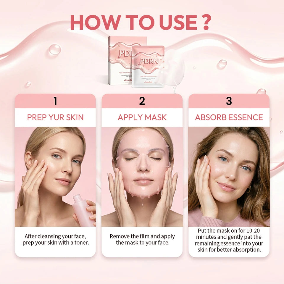 Daily Skincare Korean Salmon DNA PDRN Pink Vitamin Sheet Mask Hydration